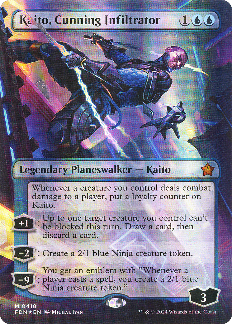 FOIL Kaito, Cunning Infiltrator (FDN-418) - Foundations - Magic The Gathering