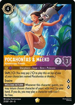 Pocahontas & Meeko - Adventurous Friends (27/204) - Attack of the Vine COLD FOIL