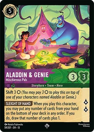Aladdin & Genie - Mischievous Pals (59/204) - Attack of the Vine COLD FOIL
