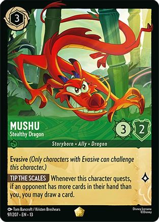 Mushu - Stealthy Dragon (97/204) - Attack of the Vine COLD FOIL
