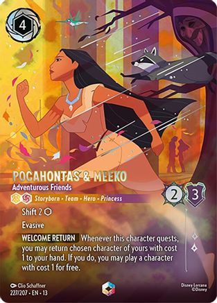 Pocahontas & Meeko - Adventurous Friends (Enchanted) (227/204) - Attack of the Vine HOLOFOIL