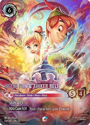 Peter Pan & Tinker Bell - Fast Friends (Enchanted) (233/204) - Attack of the Vine HOLOFOIL