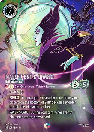 Maleficent & Diablo - Evil Incarnate (Enchanted) (235/204) - Attack of the Vine HOLOFOIL