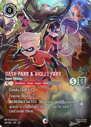 Dash Parr & Violet Parr - Super Siblings (Enchanted) (241/204) - Attack of the Vine HOLOFOIL