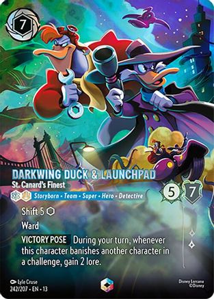 Darkwing Duck & Launchpad - St. Canard's Finest (Enchanted) (242/204) - Attack of the Vine HOLOFOIL
