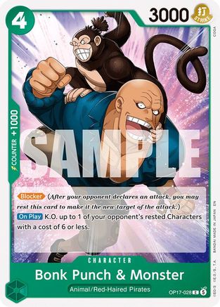 Bonk Punch & Monster (OP17-028) - The World's Strongest Warriors One Piece