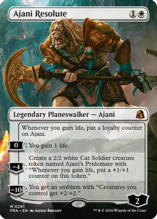 FOIL Ajani Resolute (Borderless) (FRA-291) - Reality Fracture - Magic The Gathering