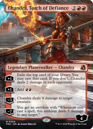 Chandra, Torch of Defiance (Borderless) (FRA-309) - Reality Fracture - Magic The Gathering