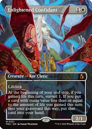 FOIL Enlightened Confidant (Borderless) (0321) (FRA-321) - Reality Fracture - Magic The Gathering