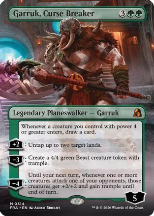 FOIL Garruk, Curse Breaker (Borderless) (FRA-314) - Reality Fracture - Magic The Gathering