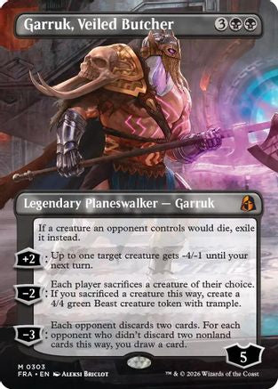 FOIL Garruk, Veiled Butcher (Borderless) (FRA-303) - Reality Fracture - Magic The Gathering