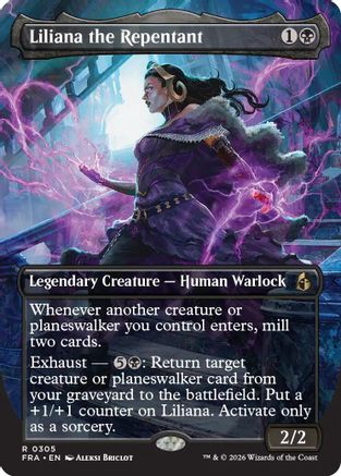 FOIL Liliana the Repentant (Borderless) (FRA-305) - Reality Fracture - Magic The Gathering