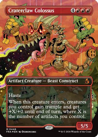 FOIL Craterclaw Colossus (Borderless) (0446) (FRA-446) - Reality Fracture - Magic The Gathering