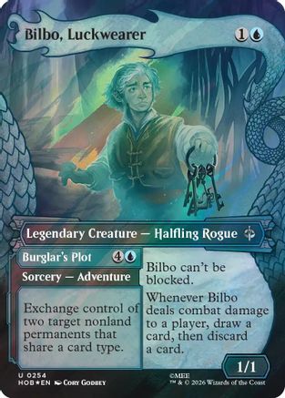 FOIL Bilbo, Luckwearer (Showcase) (Surge Foil) (HOB-254) - The Hobbit - Magic The Gathering