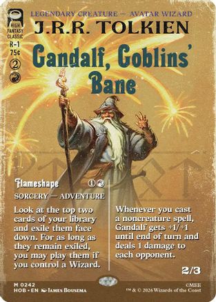 FOIL Gandalf, Goblins' Bane (Borderless) (HOB-242) - The Hobbit - Magic The Gathering