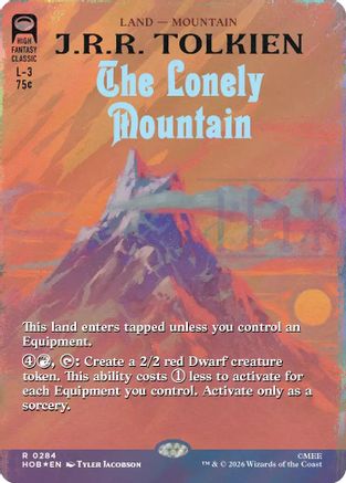FOIL The Lonely Mountain (Borderless) (Surge Foil) (HOB-284) - The Hobbit - Magic The Gathering