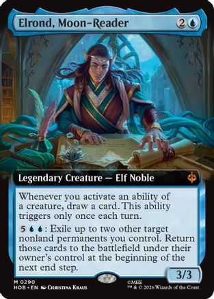 Elrond, Moon-Reader (Extended Art) (HOB-290) - The Hobbit - Magic The Gathering