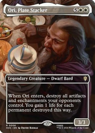 FOIL Ori, Plate Stacker (Borderless) (HOC-006) - The Hobbit: Eternal-Legal - Magic The Gathering