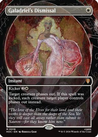 FOIL Galadriel's Dismissal (Borderless) (HOC-016) - The Hobbit: Eternal-Legal - Magic The Gathering