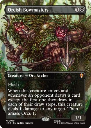 FOIL Orcish Bowmasters (Borderless) (HOC-019) - The Hobbit: Eternal-Legal - Magic The Gathering