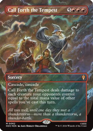 FOIL Call Forth the Tempest (Borderless) (Surge Foil) (HOC-062) - The Hobbit: Eternal-Legal - Magic The Gathering