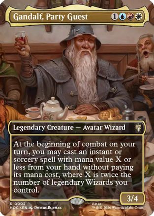 Gandalf, Party Guest (Borderless) (HOC-002) - The Hobbit: Eternal-Legal - Magic The Gathering