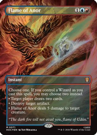 FOIL Flame of Anor (Borderless) (Surge Foil) (HOC-071) - The Hobbit: Eternal-Legal - Magic The Gathering