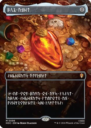 FOIL Mox Amber (Borderless) (Dwarvish) (HOC-096) - The Hobbit: Eternal-Legal - Magic The Gathering
