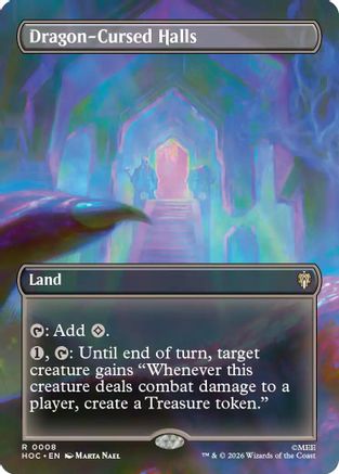 FOIL Dragon-Cursed Halls (Borderless) (HOC-008) - The Hobbit: Eternal-Legal - Magic The Gathering
