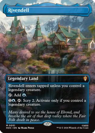 FOIL Rivendell (Borderless) (HOC-051) - The Hobbit: Eternal-Legal - Magic The Gathering