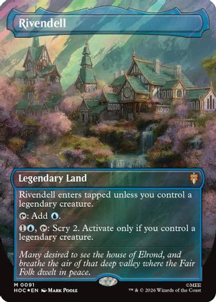 FOIL Rivendell (Borderless) (Surge Foil) (HOC-091) - The Hobbit: Eternal-Legal - Magic The Gathering