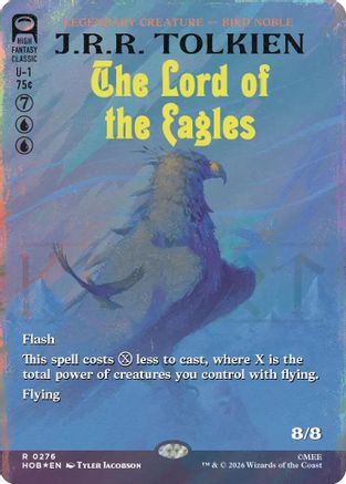 FOIL The Lord of the Eagles (Borderless) (Surge Foil) (HOB-276) - The Hobbit - Magic The Gathering