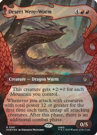 FOIL Desert Were-Worm (Showcase) (Surge Foil) (HOB-261) - The Hobbit - Magic The Gathering