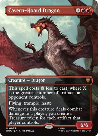 Cavern-Hoard Dragon (Borderless) (HOC-023) - The Hobbit: Eternal-Legal - Magic The Gathering