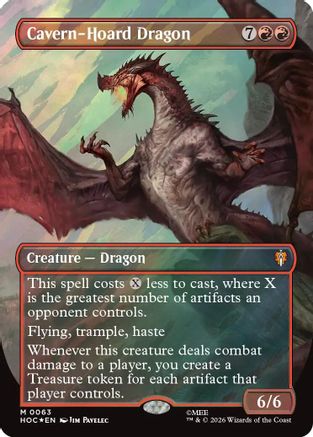 FOIL Cavern-Hoard Dragon (Borderless) (Surge Foil) (HOC-063) - The Hobbit: Eternal-Legal - Magic The Gathering