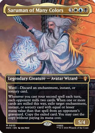 FOIL Saruman of Many Colors (Borderless) (HOC-035) - The Hobbit: Eternal-Legal - Magic The Gathering
