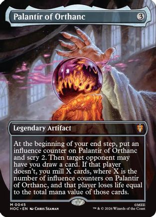FOIL Palantir of Orthanc (Borderless) (HOC-045) - The Hobbit: Eternal-Legal - Magic The Gathering