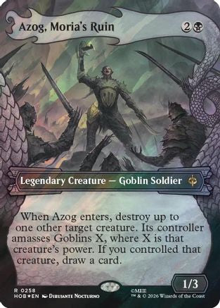 FOIL Azog, Moria's Ruin (Showcase) (Surge Foil) (HOB-258) - The Hobbit - Magic The Gathering