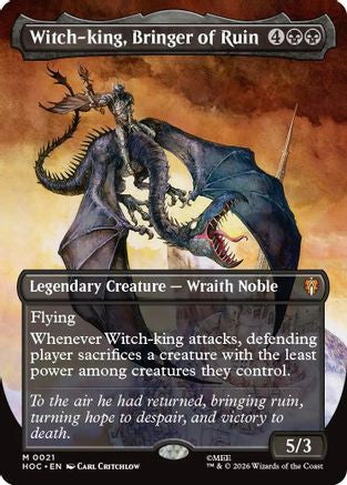 Witch-king, Bringer of Ruin (Borderless) (HOC-021) - The Hobbit: Eternal-Legal - Magic The Gathering