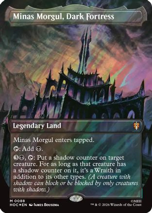 FOIL Minas Morgul, Dark Fortress (Borderless) (Surge Foil) (HOC-088) - The Hobbit: Eternal-Legal - Magic The Gathering