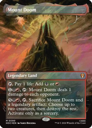 FOIL Mount Doom (Borderless) (Surge Foil) (HOC-090) - The Hobbit: Eternal-Legal - Magic The Gathering