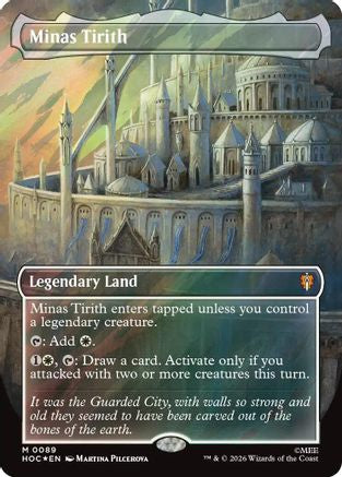 FOIL Minas Tirith (Borderless) (Surge Foil) (HOC-089) - The Hobbit: Eternal-Legal - Magic The Gathering