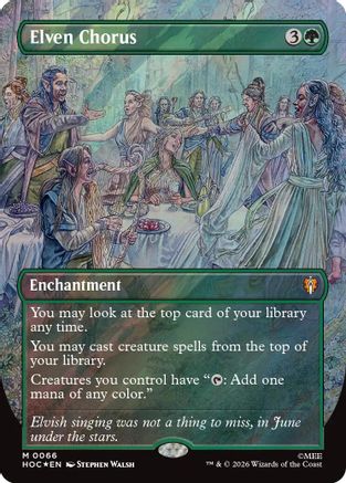 FOIL Elven Chorus (Borderless) (Surge Foil) (HOC-066) - The Hobbit: Eternal-Legal - Magic The Gathering