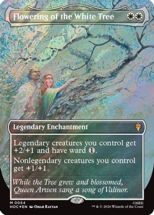 FOIL Flowering of the White Tree (Borderless) (Surge Foil) (HOC-054) - The Hobbit: Eternal-Legal - Magic The Gathering