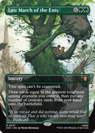 FOIL Last March of the Ents (Borderless) (HOC-027) - The Hobbit: Eternal-Legal - Magic The Gathering