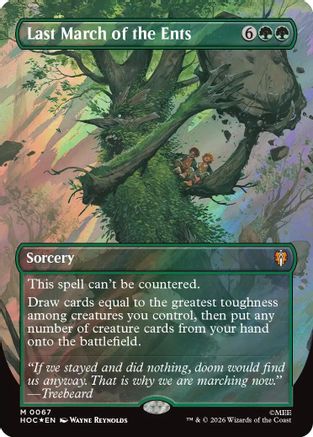 FOIL Last March of the Ents (Borderless) (Surge Foil) (HOC-067) - The Hobbit: Eternal-Legal - Magic The Gathering