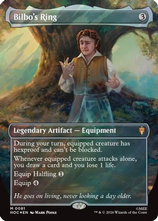 FOIL Bilbo's Ring (Borderless) (Surge Foil) (HOC-081) - The Hobbit: Eternal-Legal - Magic The Gathering