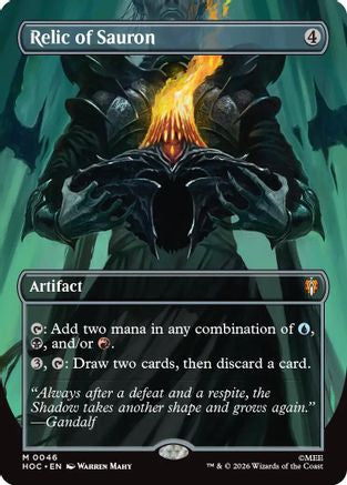 FOIL Relic of Sauron (Borderless) (HOC-046) - The Hobbit: Eternal-Legal - Magic The Gathering