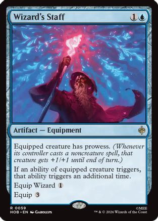 FOIL Wizard's Staff (HOB-059) - The Hobbit - Magic The Gathering
