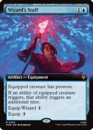Wizard's Staff (Extended Art) (HOB-294) - The Hobbit - Magic The Gathering